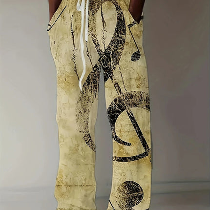 Spring Summer New Men's Cool Touch Trousers Dragon Print Stretch Breathable Trousers Hawaii Beach Drawstring Trousers