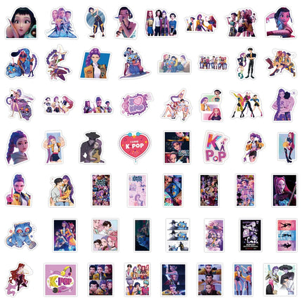 55/110pcs K-Pop Anime Cartoon Stickers Set Waterproof DIY Decals for Laptop Car Bike Graffiti Decoration Movie Animation Fan Art