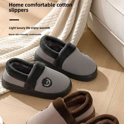 2023 New Winter Fleece-lined Cotton Slippers For Men Women Home Use Non-slip Thick Bottom Indoor Outdoor Wear Couples Warm