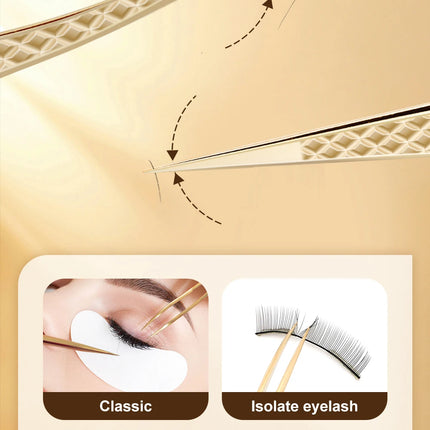Lashtalk Precision Fiber Tip Tweezer Eyelash Extensions Diamond Grip Anti-Slip Premium Gold Stainless Steel Makeup From Nagaraku