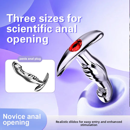 1Pcs, Metal Realistic Dildo Anchor Anl Plug, Three Sizes, Gem Base Anal Plug, G-Spot Massage, Sexual Health, Adult Sex, Sex Toys