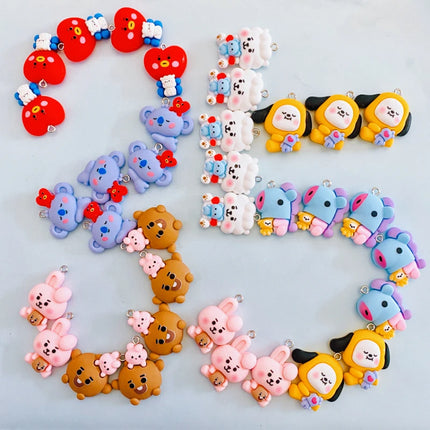 10PCs Cute Animal Cartoon Koala Resin Charms for jewelry making Pendant Small Character Mum Gifts Earring Necklace Accessories