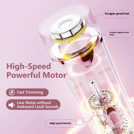 2 in 1 Double Head Electric Shaver for Women Waterproof Wet & Dry Hair Razors Bikini Hair Trimmer Detachable Head Shaver
