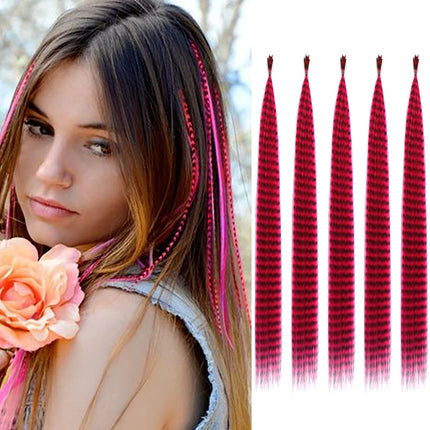 50Roots 16 Inch I-Tip Colorful Feather Hair Extension, Straight Synthetic Fiber,For carnival Music Festival,Christmas party