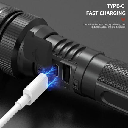 Ultra-Bright Rechargeable Flashlight, Compact & Lightweight Torch for Camping Hiking Fishing Outdoor Emergency  Lighting