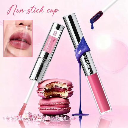 Double-headed Peel Off lip Tints/Stains Plump Lip Gloss Natural Waterproof Non Stick Cup Soft Nude Brown Tattoo Lip Liner Makeup