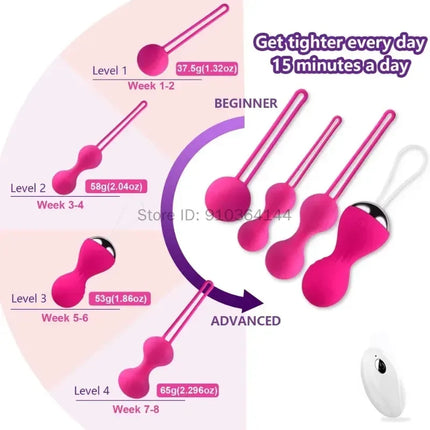 Female Shrinking Ball Vibrating Kegel Balls Silicone Smart Ball Vagina Tighten Exercise Machine Sex Toys for Women Adult Games