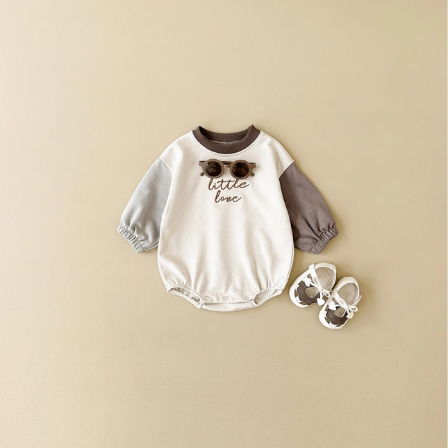 2024 Newborn Baby Romper Cotton Casual Boys Girls Jumpsuit Spring New Color Block Pullover Button Children Clothing 0-18M