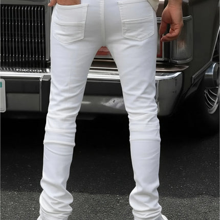 Fashionable Men's Jeans   Cool and Stylish Hip Hop Style Casual Pants   White Cotton Blended Fabric   Breathable and Comfortable