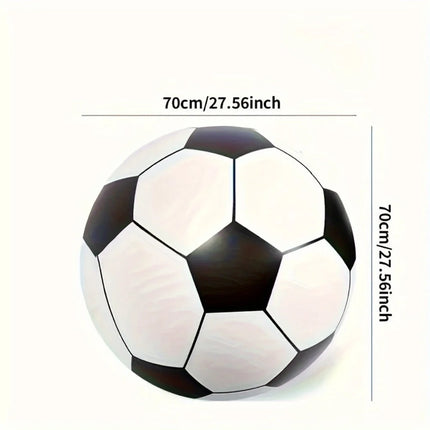 Giant 27.6" Inflatable Soccer Ball - Durable PVC, Perfect for Family Fun, Parties, Outdoor Activities & Beach Play