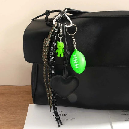 Funny Elegant Starfish Tassel Keychain Alloy Leopard Print Leather Tulip Pendants Cartoon Frog Beaded Bag Pendant Party