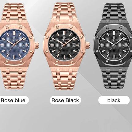 PAAZOMU Luxury Square Men's Quartz Watch Waterproof Luminous Date Men's Watch High Quality Stainless Steel Business Men's Watches