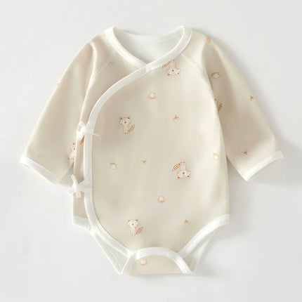 Spring Autumn Pure Cotton Long Sleeve Baby Bodysuit Triangle Crawling Suit Home Comfort Wear Bottom Covering Infant Garment