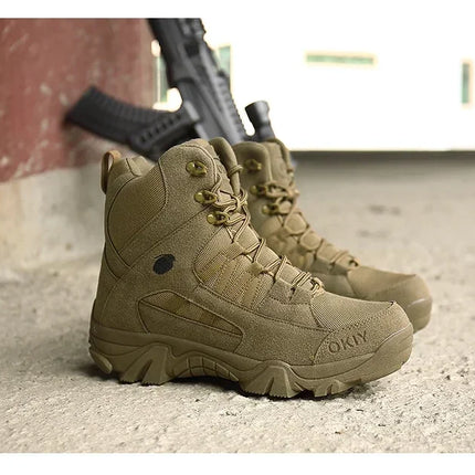 2024 Fashion Men's Desert Combat Boots Outdoor Leather Hiking Shoes Men Hunting Work Safty Boots Men's Short Boots ankle boots