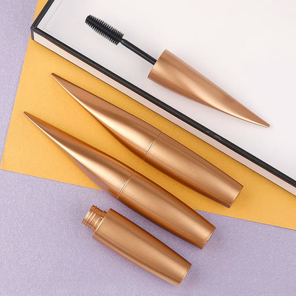 Dumb Gold Silicone Brush Eyelash Tube Empty Mascara Bottle 15ml Large Capacity Half-moon Eye Shadow Style
