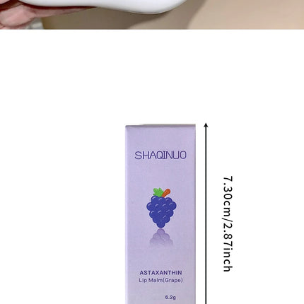 SHAQINUO Astaxanthin Lip Balm - Deep Moisturizing, Reduces Lip Lines, Fruity Fragrance, Say Goodbye to Chapped Lips
