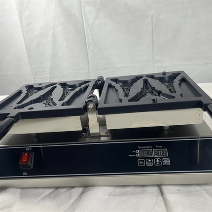 High Quality Tower Shaped Waffle Making Machine Electric Customized Paris Tower Waffle Pancake Maker Baker Snack Equipment