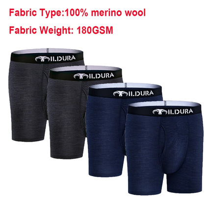 100% Merino Wool Boxer Briefs Men Merino Underwear Base Layer Merino Boxer Brief Underpants Soft Moisture Breathable Asian Size