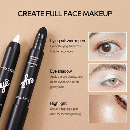 Golden Brown Pearlescent Eyeshadow Eyeliner Pencil Glitter Eye Shadow Makeup Pigment Silkworm Eyeshadow Pen
