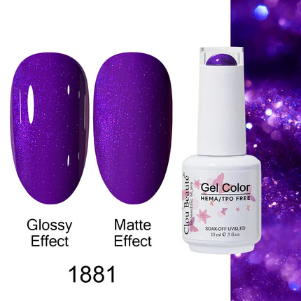 Clou Beaute 15ml HEMA TPO FREE Color Gel Nail Polish Nude Pink Red Green Collection Nail Gel Polish Glitter Soak Off UV LED Gel