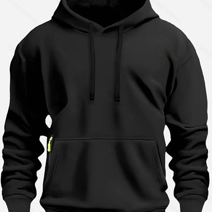 Fall/winter New Arrival Men's fleece Hoodie High Quality Solid Color Hooded Sweatshirt Male Fashionable street style sweatshirt
