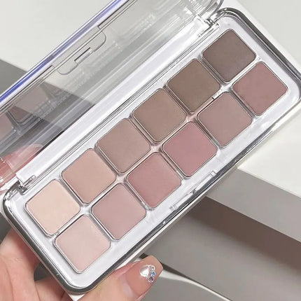 Sexy Rose Wine Red Brown Glitter Eyeshadow Saturation Soft Matte Grey Pink 12 Color Eye Shadow Makeup Palette Eye Contour Makeup