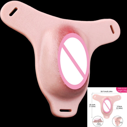 FAAK Strapon Thick Insertable Fake Vagina Clitoris Pads Male to Female Transgender Silicone Male Hiding Underwear Panty Pads