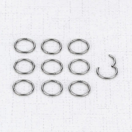 1Pc 316L Stainless Steel Hinged Segment Nose Ring Ear Cartilage Tragus Helix Lip Piercing Nose Hoop Body Piercing Jewelry
