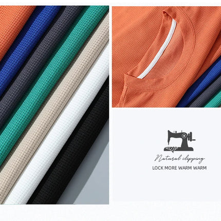2026 new Summer Men's Waffle Sets Casual T-Shirt And Shorts Set Male Sports Suit Solid Color Tracksuit Loose Suits