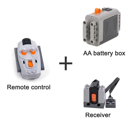 Power Functions Building Kit Motor Servo Set with Battery Box Remote Control for DIY Technical Train Model Compatible Bricks