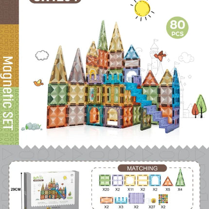 7.5cm Magnetic Building Blocks Construction Children Magnet Tiles Montessori Educational Toys for Kids Birthday Gifts