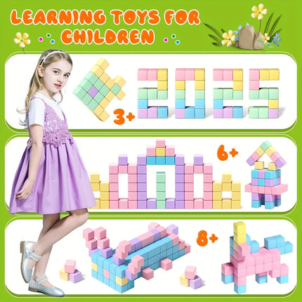 Magnetic Blocks for Kids, Big Size Magnetic Cube Sensory Gift, Preschool Educational Building Blocks Set, Perfect Holiday Gifts