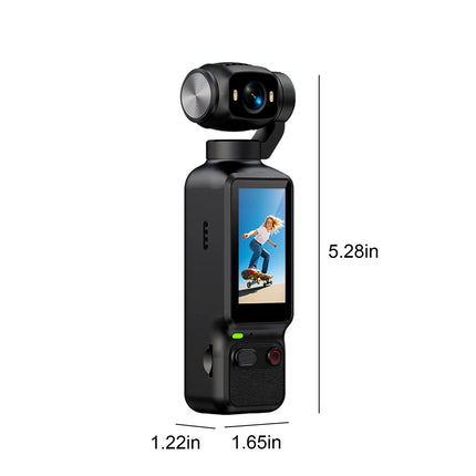 4K HD Pocket Action Camera 180 Degree Rotation Lens with 1.97-inch Screen for Cycling Travel Sport and Outdoor Activities