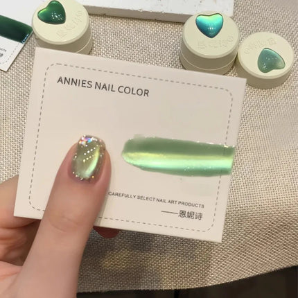 New Style Glass Bead Cat Eye Gel Nail Polish Green Blue Crystal Nail Polish Ice Transparents Gel Nail Polish Art Salon Supplies