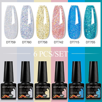 6pc Nail Gel Polish Set DIY Nail Art Semi Permanent UV LED Gel Kit For Nails Decoration Manicure Soak Off Painting Vernis Design