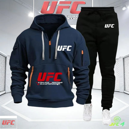 2026 New UFC Combat Cap Sport Shirt + Two-Piece Long Pants Fall/Winter Fashion Casual Outdoor Warmth and Protection Shirt - Fast