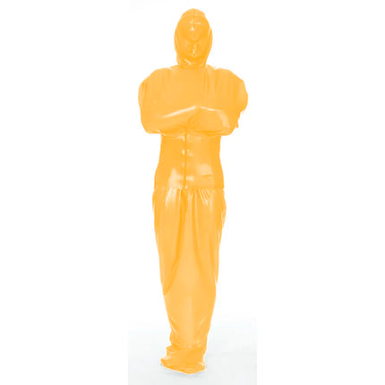 Exotic Wetlook PVC Leather Full Catsuit with Wide Belt Unisex Bondage-Sack Hooded Bodysuit Fetish Sexy Body Bag Sleepsack Custom