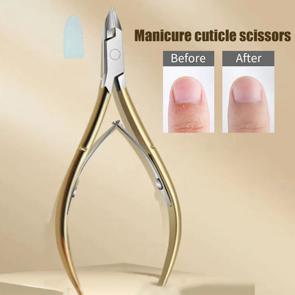 2in1 Nail Cuticle Nipper Stainless Steel Precision Dead Skin Remover Manicure Scissors for Salon and Personal Care