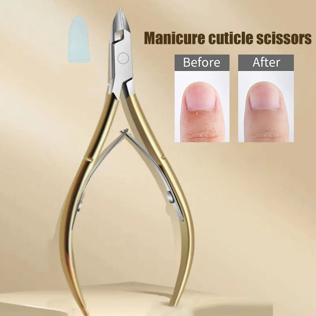 2in1 Nail Cuticle Nipper Stainless Steel Precision Dead Skin Remover Manicure Scissors for Salon and Personal Care