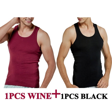 Tank Tops Men New 100% Cotton Solid Vest Mens Slim Casual Breathable Sleeveless Tops Gym Running Undershirt Male Gift Hot Sale