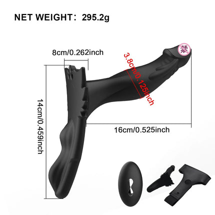 Remote Control Vibrating Silicone Strap On Dildo Harness, Adjustable Wearable Pegging Panties for Couples, Detachable Dual Stimu