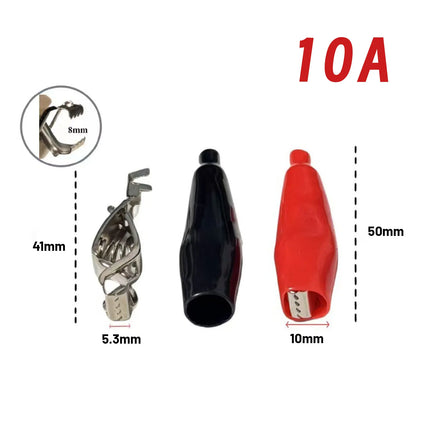 4PCS 10A/20A Alligator Clips  USB Charging Battery Crocodile Clips for Electrical Jumper Wire Test Clip Red Black 50mm