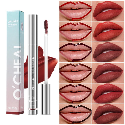 O'CHEAL Peel Off Lip Lip Liner Long-Lasting Lip Gloss High Color Rendering Tear-off 6 Color Waterproof  Matte Lip liner Makeup
