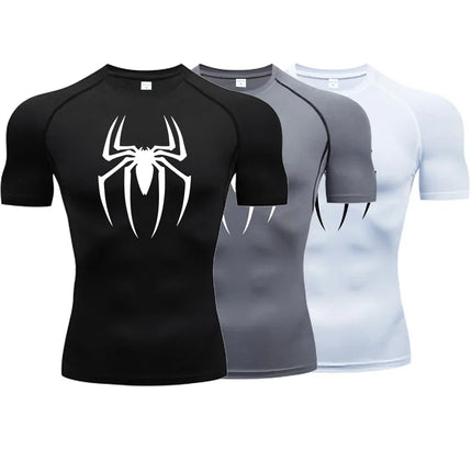 Men's Spider Print Sports Top - Quick-Dry Breathable / Men's Spider Print Sports Top - Quick-Dry Breathable