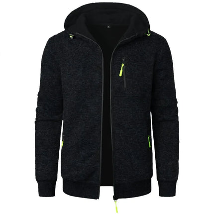 New Streetwear Men's Long Sleeve Sweatshirts for Men Zipper Hooded Oversize Winter Warm Jacket Coat Outdoor Tracksuit Men