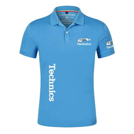 2025 Summer Men's Technics DJ Logo Print Popular High-Quality Lapel Collar Design Solid Color Comfortable Breathable Polo Shirt