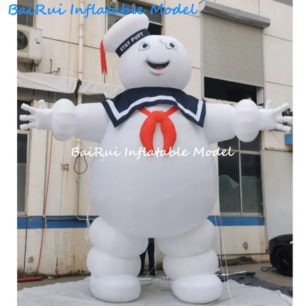 Giant Inflatable Stay Puft Marshmallow Man Holiday Decor For Halloween Christmas Yard Party Parade Float Prop With LED Lights