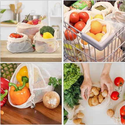 Reusable Cotton Mesh Bags / Sacs Filet Coton Réutilisables