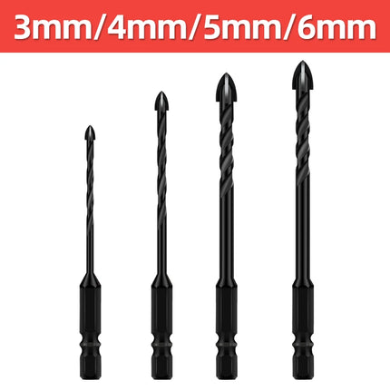 TOOLEYE Cross Hex Drill Bit Set For Concrete Porcelain Tile Glass Metal Multifunction Drill Bits Kit Power Tools Drilling Drills