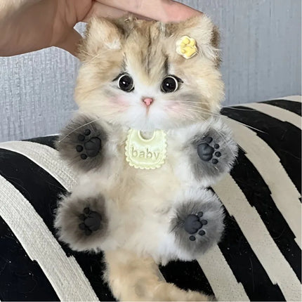 Cute Handmade Twisty Stick Little Cat Pendant Keychain Plush DIY Material Package Gifts Twist Bar Kitten Doll Toy